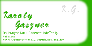 karoly gaszner business card